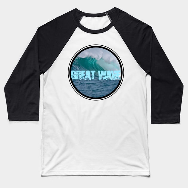 Great wave - broken blue Baseball T-Shirt by Great Wave